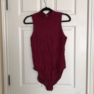 Express Sleveless Stretch Cherry Bodysuit